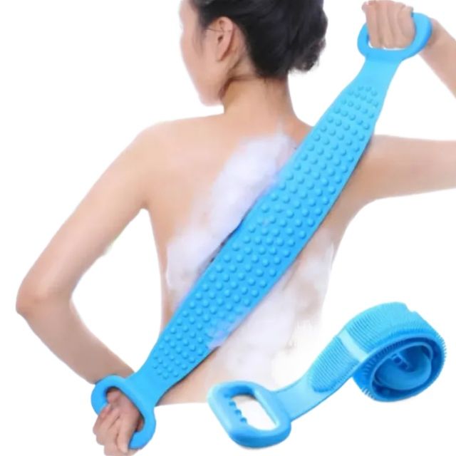 Enjoy a Full body Scrub with our Silicon Back Scrubber The Perfect Accessory for a Deep Cleansing and Relaxing Shower Experience soft loofah bath belt body scrubber brush