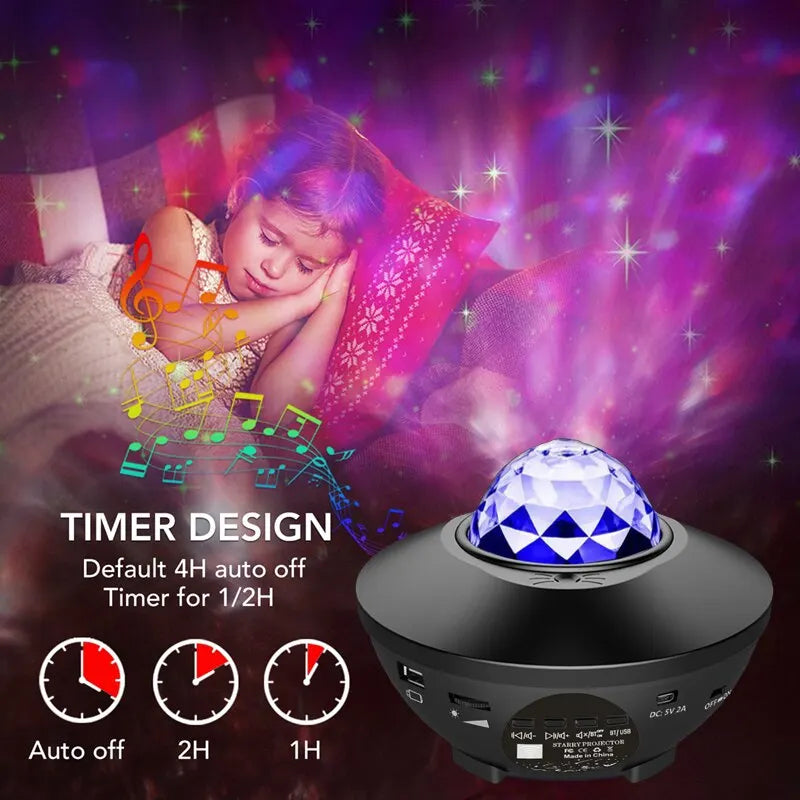 Galaxy Projector Star Light Speaker With Remote Control, Big Bowl Music Speakers, Adjustable Brightness Multiple Modes Colorful
