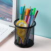 Round Makeup Brush Pen Holder Middle School Student Nice Metal Organizer Office Desk Accessory
