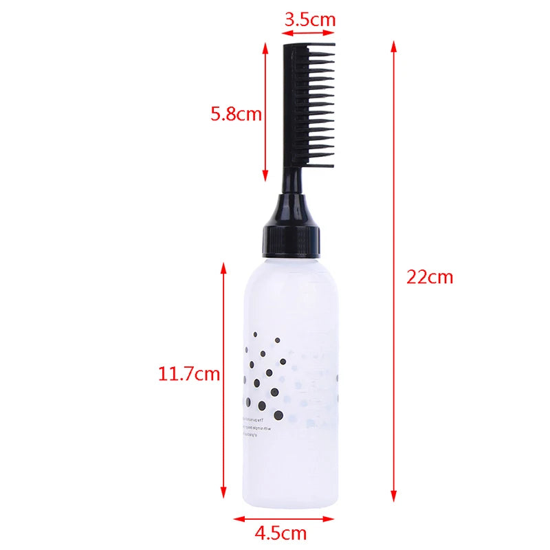150ml Multicolor Plastic Hair Dye Refillable Bottle Applicator Comb Dispensing Salon Hair Coloring Hairdressing Styling Tool