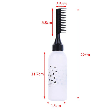 150ml Multicolor Plastic Hair Dye Refillable Bottle Applicator Comb Dispensing Salon Hair Coloring Hairdressing Styling Tool