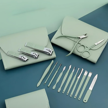 Nail Clippers Manicure Set 16pcs Nail Tool Kit with Luxury Travel Case Pedicure and Manicure Beauty Gift for Men and Women