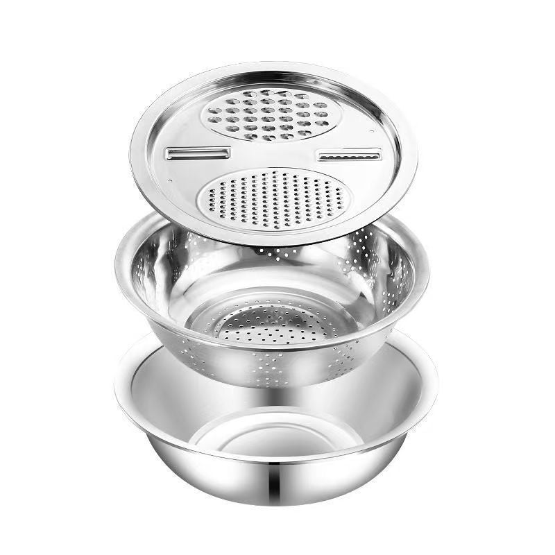 Multifunctional Stainless Steel Colander with Grater