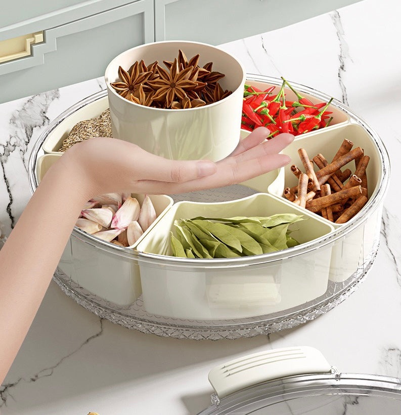 360° Rotating Sealed Partition Fruit Tray