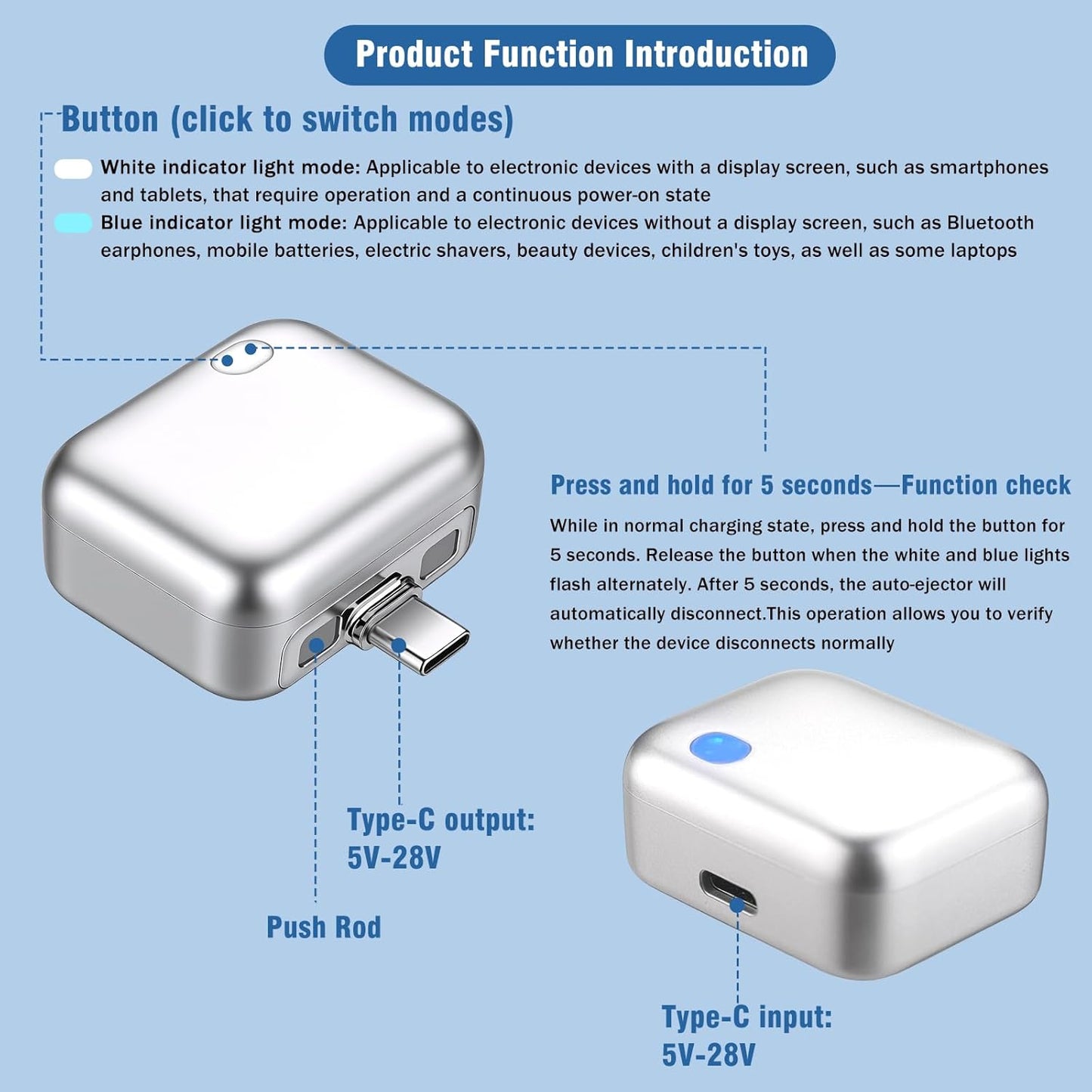 Smart Full Charge Auto Pop-Up USB-C Adapter