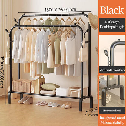 Double Pole Metal Cloth Stand