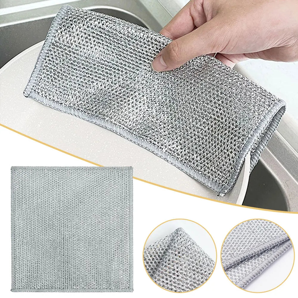 1/3/5/10 pcs Multipurpose Wire Dishwashing Rags for Wet and Dry, good quality Steel Scrubber,Wire Dishwashing Rag,Multipurpose Non-Scratch Scrubbing Wire Dishwashing Cleaning Scrubber