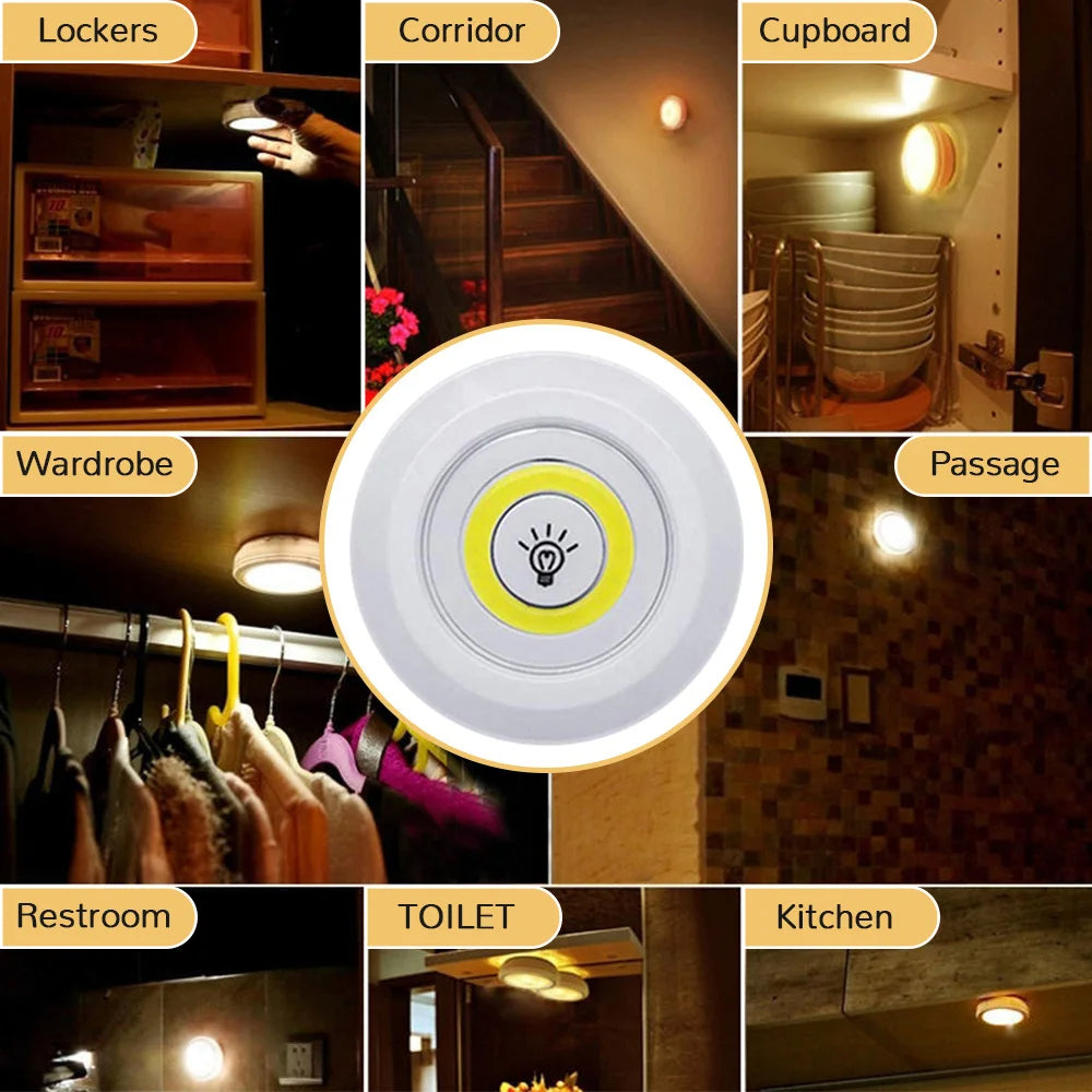 Wireless Kitchen Light with Remote Control, Dimmable Night Lamp, Battery Powered, Under Cabinet, LED Lights for Closet, Bedroom