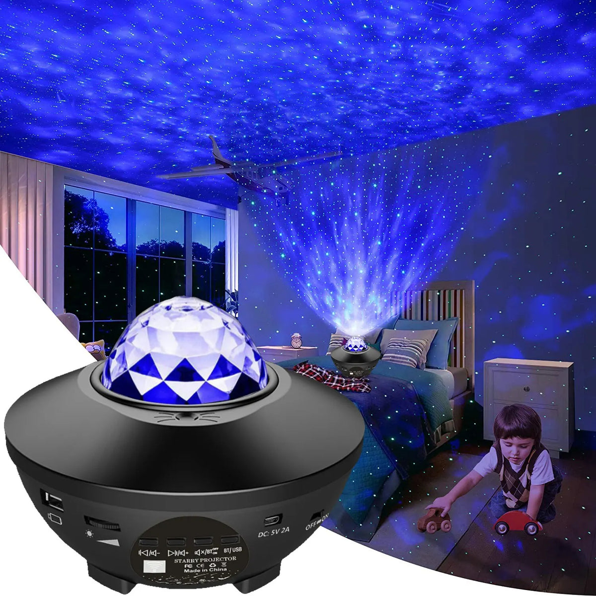 Galaxy Projector Star Light Speaker With Remote Control, Big Bowl Music Speakers, Adjustable Brightness Multiple Modes Colorful