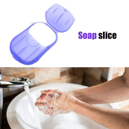 Travel Soap Paper 20pcs Mini Paper Soap Washing Hand Bath Clean Scented Slice Sheets Good for Camping BBQ Hiking Travel or Any Outdoor Activity