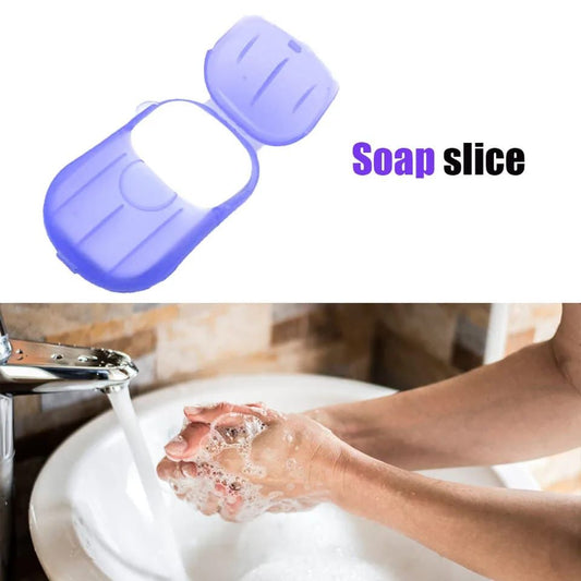Travel Soap Paper 20pcs Mini Paper Soap Washing Hand Bath Clean Scented Slice Sheets Good for Camping BBQ Hiking Travel or Any Outdoor Activity