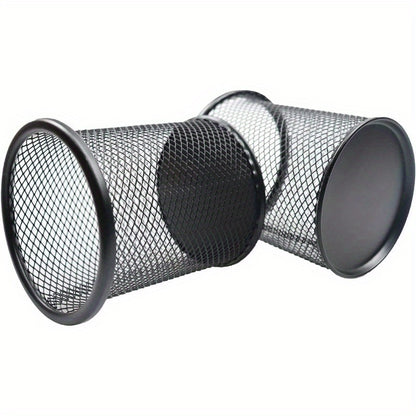 Round Makeup Brush Pen Holder Middle School Student Nice Metal Organizer Office Desk Accessory