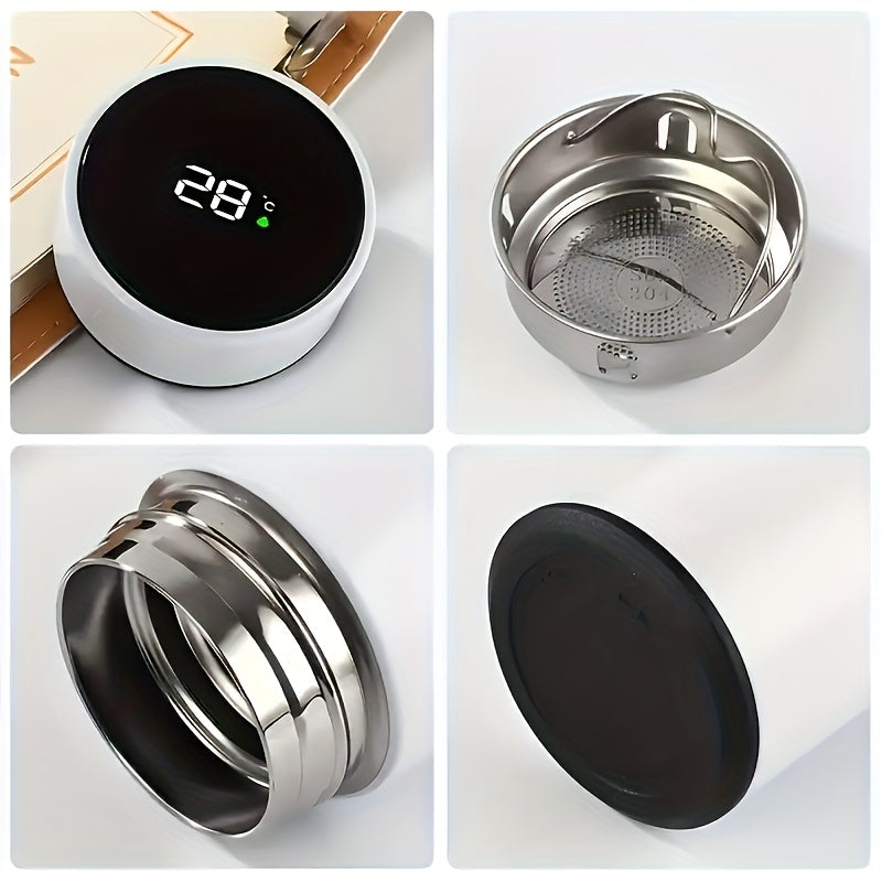Hot and Cold water bottle with LED Temperature Display, Stainless Steel Insulated Vacuum Flask Thermos SMART Digital Mug 500ML, Temperature Display Sports Drink Flasks
