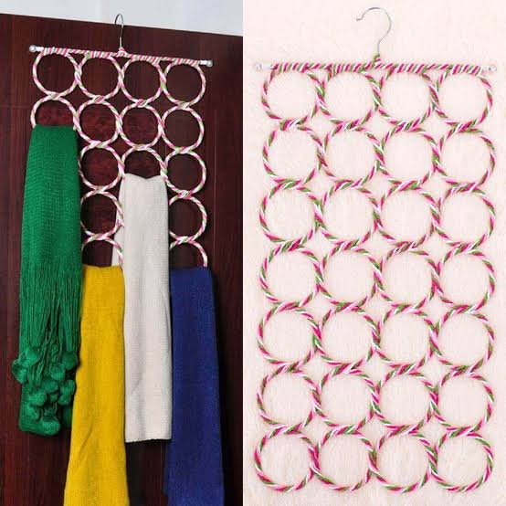 28 Holes Scarf Hanger Multi Scarves Display Hang Ties Belt Organize Circle Storage Holder Clothes hanger 1PC