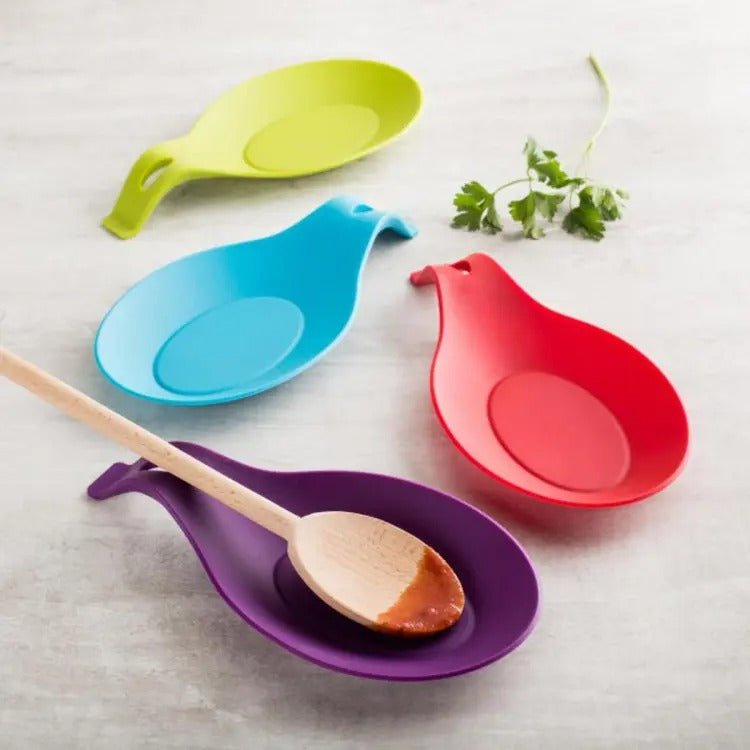 Spoon Rest Holders Fork Spatula Rack Shelf Organizer Plastic Spoon Rest Chopsticks Holder Non-slip Spoons Pad