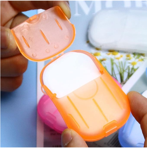 Travel Soap Paper 20pcs Mini Paper Soap Washing Hand Bath Clean Scented Slice Sheets Good for Camping BBQ Hiking Travel or Any Outdoor Activity