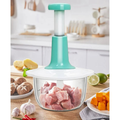 Manual Food Processor Multifunctional Gourmet Cuisine Hand Pat Chopper Press Cutter Vegetable Meat Grinder