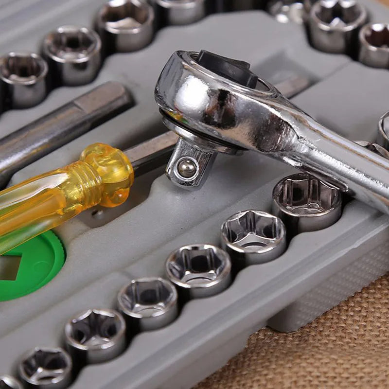 Combination Socket Wrench, 40 Pieces, Hand Tools, Wrench Set, Socket Wrench, Hand Tools, Garage Wrench, Ratchet Wrench