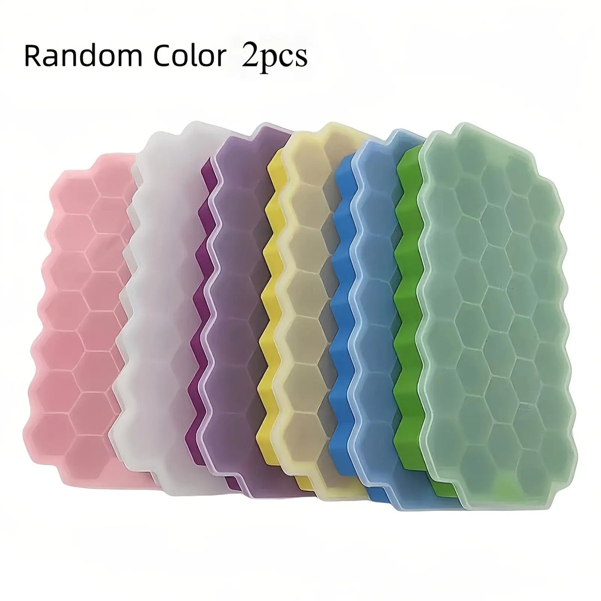 Silicone Ice cube Tray with plastic lid Easy Push Pop Out Square Silicon Ice Cubes Tray Honeycomb Shape Silicone Ice Cube Molds with Lid Flexible Tray for Refrigerator And Freezer