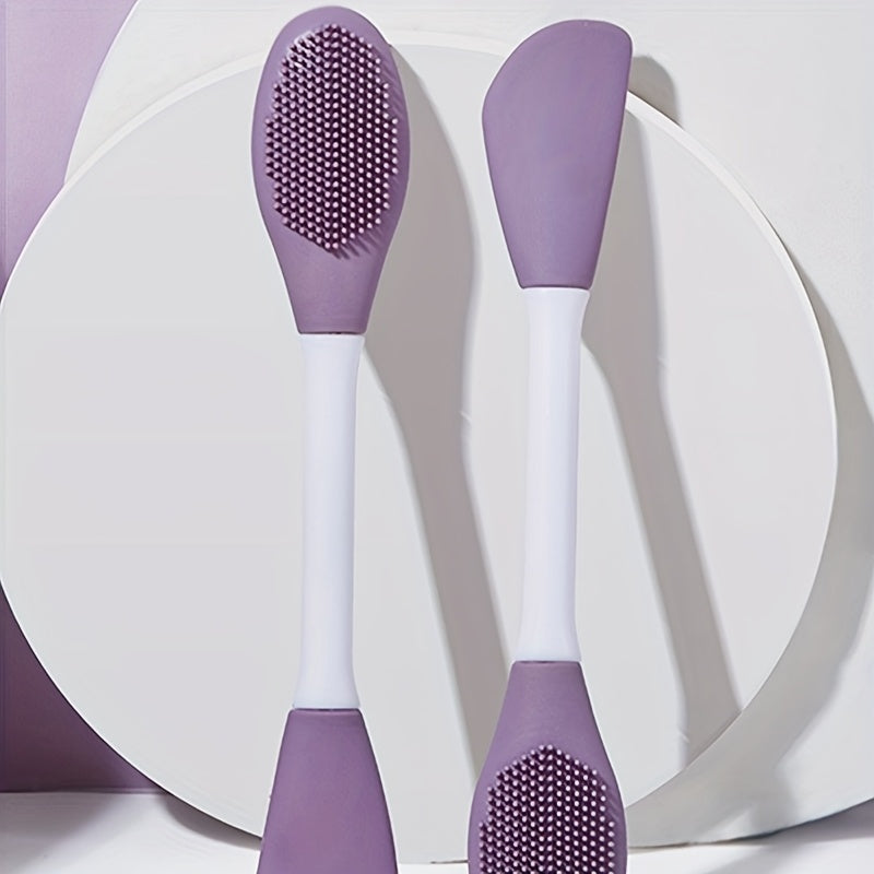 Silicone Double Head Mask Brush, Silicone Face Wash Brush, Mud Film Special Scraper Applicator, Facial Cleansing Brush, Cleaning Tool