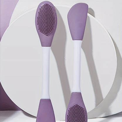 Silicone Double Head Mask Brush, Silicone Face Wash Brush, Mud Film Special Scraper Applicator, Facial Cleansing Brush, Cleaning Tool