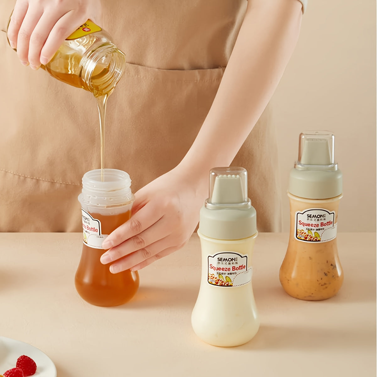 350 ml Squeezable sauce bottle for salad, ketchup, honey, jam, food - grade, for home kitchen, squeeze - type sauce bottle, oyster sauce squeeze bottle