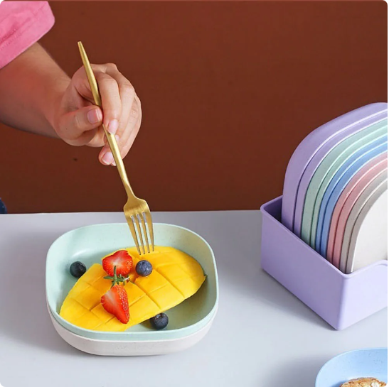 10Pcs Multi-function Spit Bone Dish Household Food Grade Plastic Spit Bone Dish Round Square Set Dining Table Garbage Plate