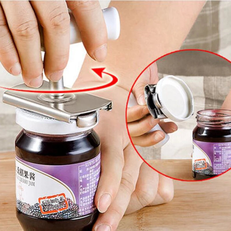 Adjustable Multi-Function Bottle Cap Opener Stainless Steel Lids Off Jar Opener Labor-Saving Screw Opener Kitchen Gadget