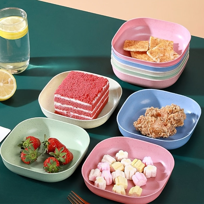 10Pcs Multi-function Spit Bone Dish Household Food Grade Plastic Spit Bone Dish Round Square Set Dining Table Garbage Plate
