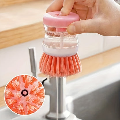 Kitchen Dish Brush, Pot and Bowl Brush, Squeeze Liquid, Handheld Cleaning Brush, Multi-functional Cleaning Brush, Cleaning Supplies, Cleaning Tools