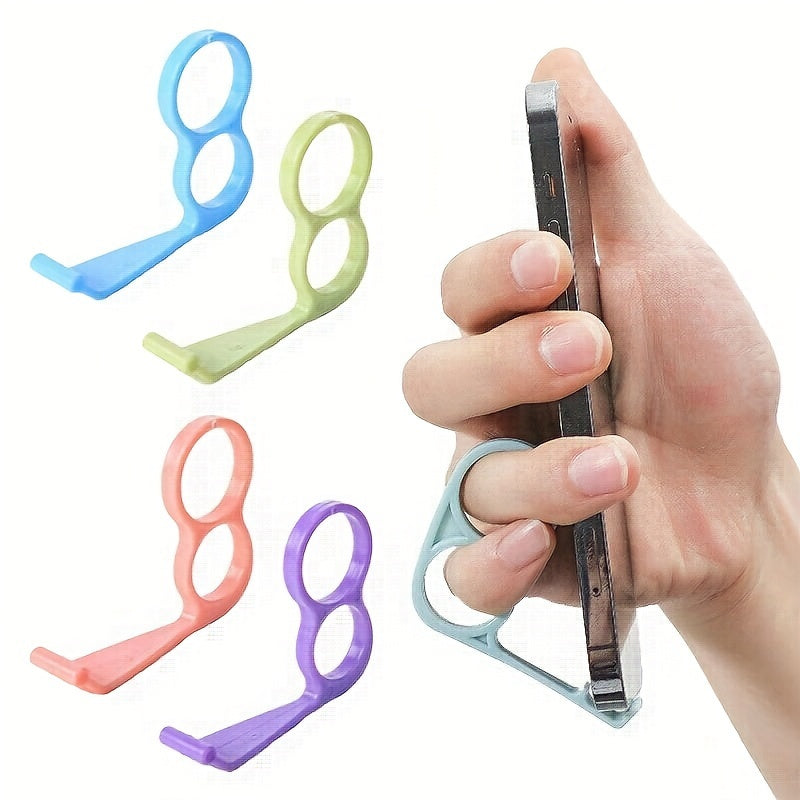 2pcs Random Color Phone Grip Holder Finger Ring Support Plastic Cellphone Handheld Bracket Desktop Mount Stand Bracket