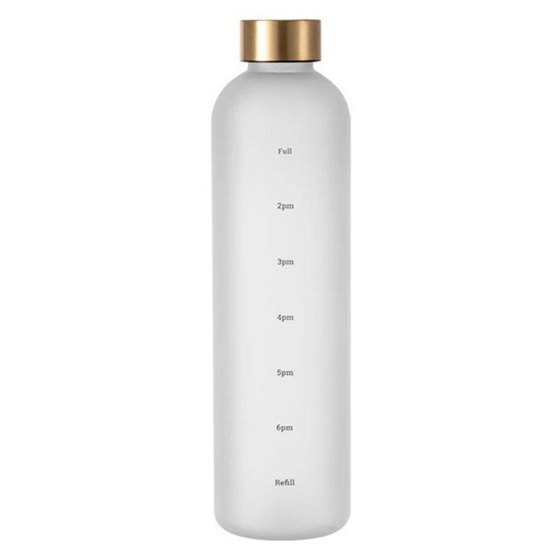1L Water Bottle With Time Marker 32 OZ Fitness Sports Outdoor Travel Portable Leakproof Drinkware BPA Free Drink Bottles