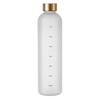 1L Water Bottle With Time Marker 32 OZ Fitness Sports Outdoor Travel Portable Leakproof Drinkware BPA Free Drink Bottles