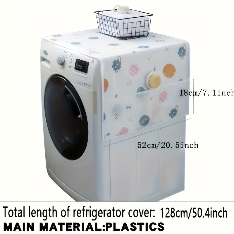 Dustproof fridge cover with pockets, waterproof cover for fridge, oil proof fridge organizer cover, kitchen accessories, kitchen organizer fridge accessories Plastic cover,