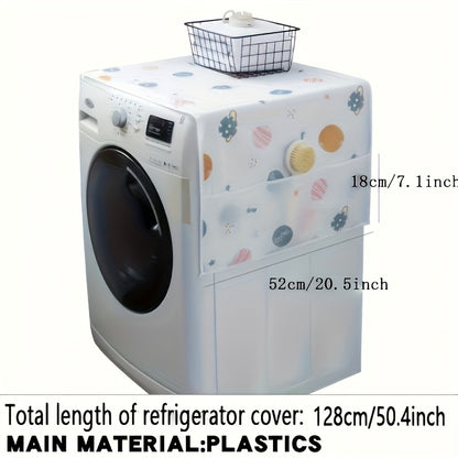 Dustproof fridge cover with pockets, waterproof cover for fridge, oil proof fridge organizer cover, kitchen accessories, kitchen organizer fridge accessories Plastic cover,