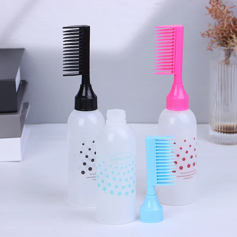 150ml Multicolor Plastic Hair Dye Refillable Bottle Applicator Comb Dispensing Salon Hair Coloring Hairdressing Styling Tool