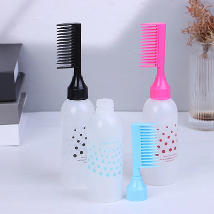 150ml Multicolor Plastic Hair Dye Refillable Bottle Applicator Comb Dispensing Salon Hair Coloring Hairdressing Styling Tool