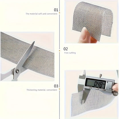 Window Barrier Repair Tape, Self-Adhesive Mesh Patch Kit, Fiberglass-Covered, Repairs Holes And Tears, Repels Mosquitoes, For Home And Office Use, One Roll