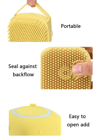 Silicone Body Bath Brush - Exfoliating, Massaging, and Cleansing Tool - Blue, Pink and Yellow