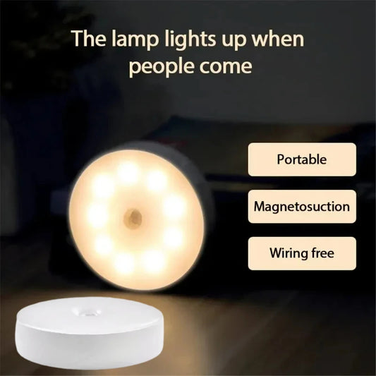 Bedside Table USB Night Light, Home Wardrobe Storage Area, LED Body Sensing, Wireless Charging Function