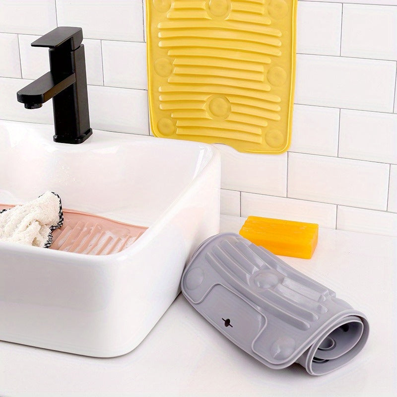 Foldable Wash Board Silicon Mat Mini Travelling Housing Washing Cleaning Laundry Pad Board Mat