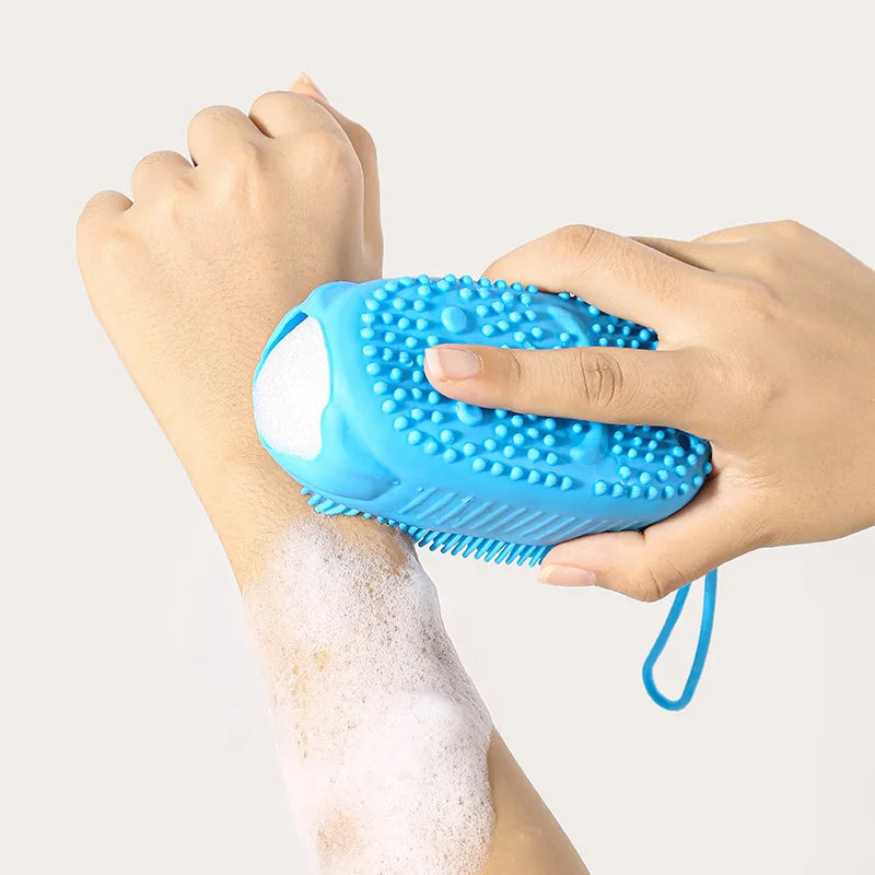 Silicone Bubble Brush Double-Sided Exfoliating Soft Bath Scrubber Massage Shower Brush Deep Body Skin Massage Cleaning Tools