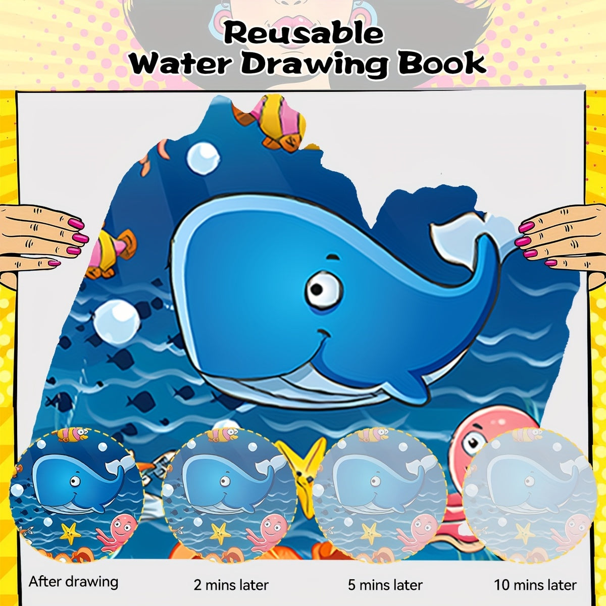 Watercolor Painting Book, Reusable Coloring Book - Portable Educational Doodle Painting Toy, Suitable As An Easter, Christmas, Birthday Gift Or New Year Gift.