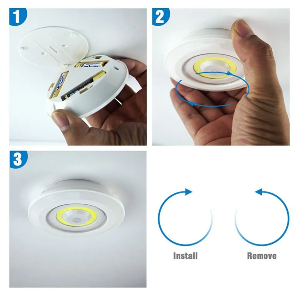 Wireless Kitchen Light with Remote Control, Dimmable Night Lamp, Battery Powered, Under Cabinet, LED Lights for Closet, Bedroom