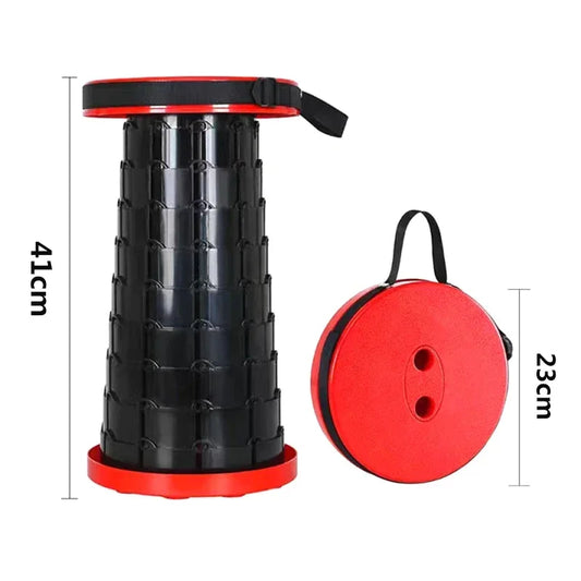 Portable Retractable Folding Stool Chair | Latest Smart Outdoor Foldable, Collapsible Lightweight Seat Chair Stool for Camping Traveling, Picnic, Car, Easy to Carry Anywhere