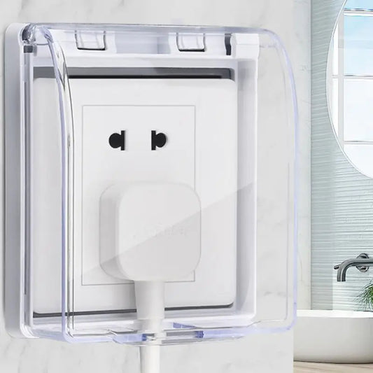 Self-adhesive Wall Socket Box Waterproof Paste Doorbell Plate Panel Cover Switch Button Protection Cover Socket Box