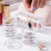 Multi-Layer Portable Transparent Round Stackable Jewelry Storage Box for Rings, Necklaces, Earrings, and Nail Art Accessories with Anti-Oxidation Protection, Jewelry Organizers