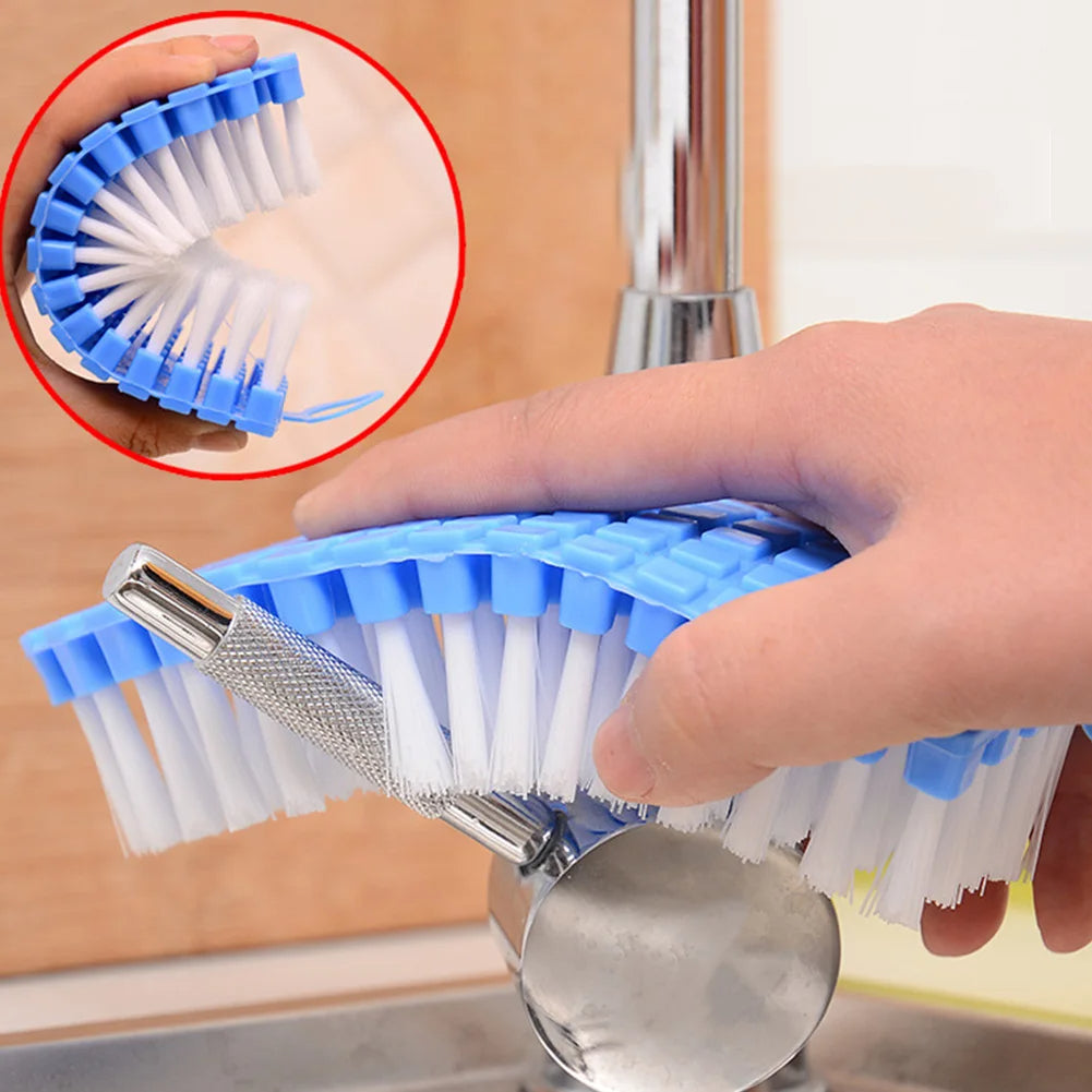 Flexible Bending Soft Brush for Home Kitchen Sink Books Corner Scrubber 360 Degree Rotating Durable Wash Clothes Toilet Brush with Hook
