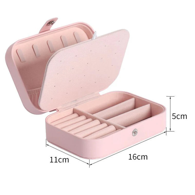 NEW PU Leather Jewelry Box Jewelry Storage Earring Packaging Display Boxes Storage Case Organizer for Home Travel Girl Gift