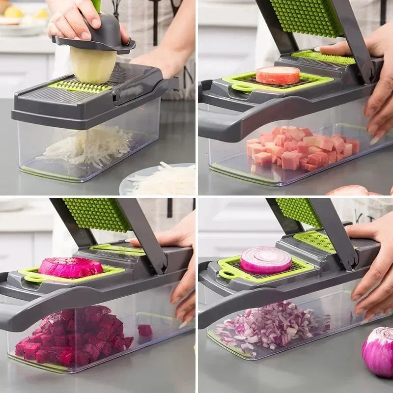 16 in 1 Multifunctional Vegetable Chopper Handle Food Grate Food Chopper Vegetable Slicer Dicer Cut Kitchen Items cocina